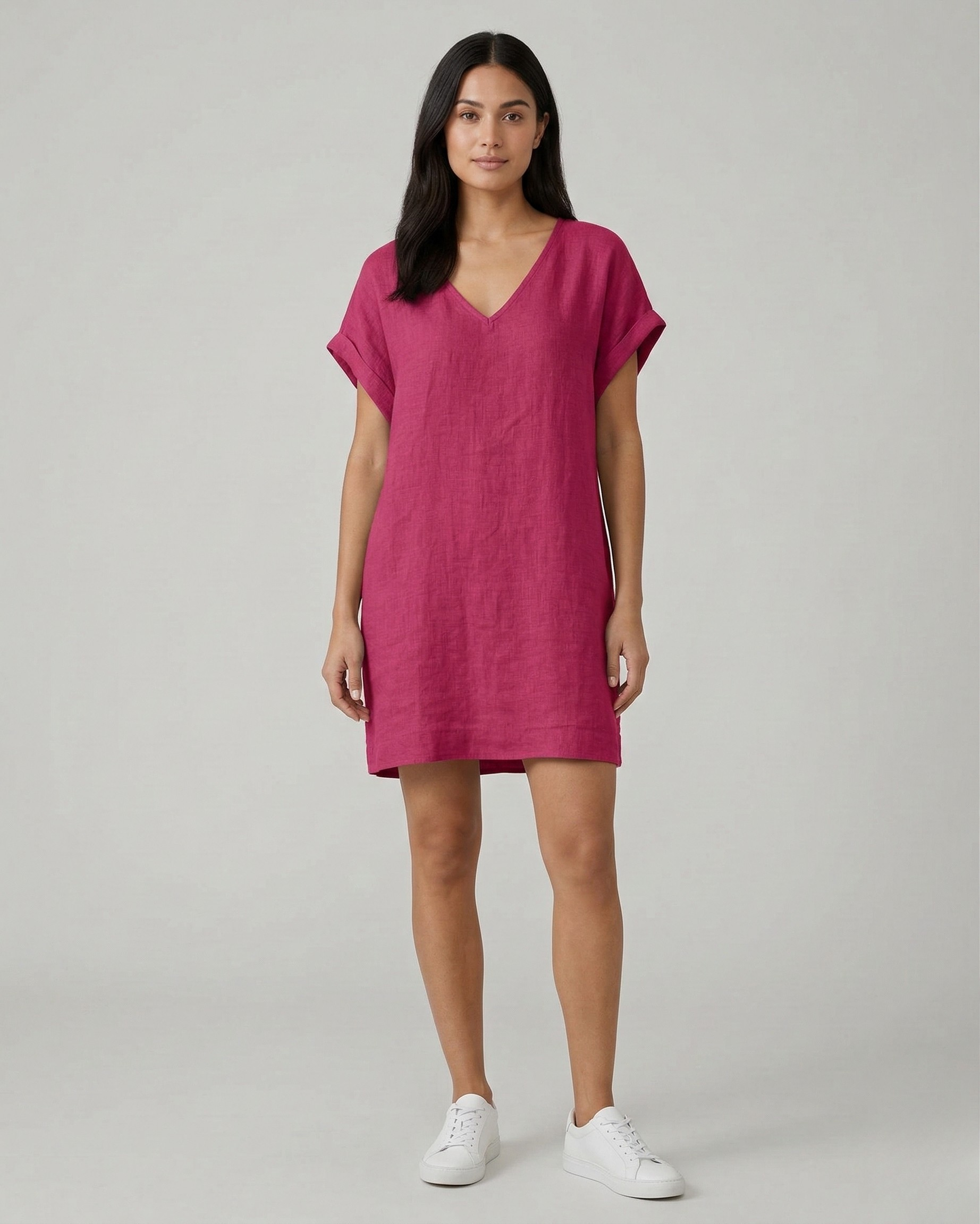 Stefanie – Short Sleeves with V-Neck Dress - Image 4