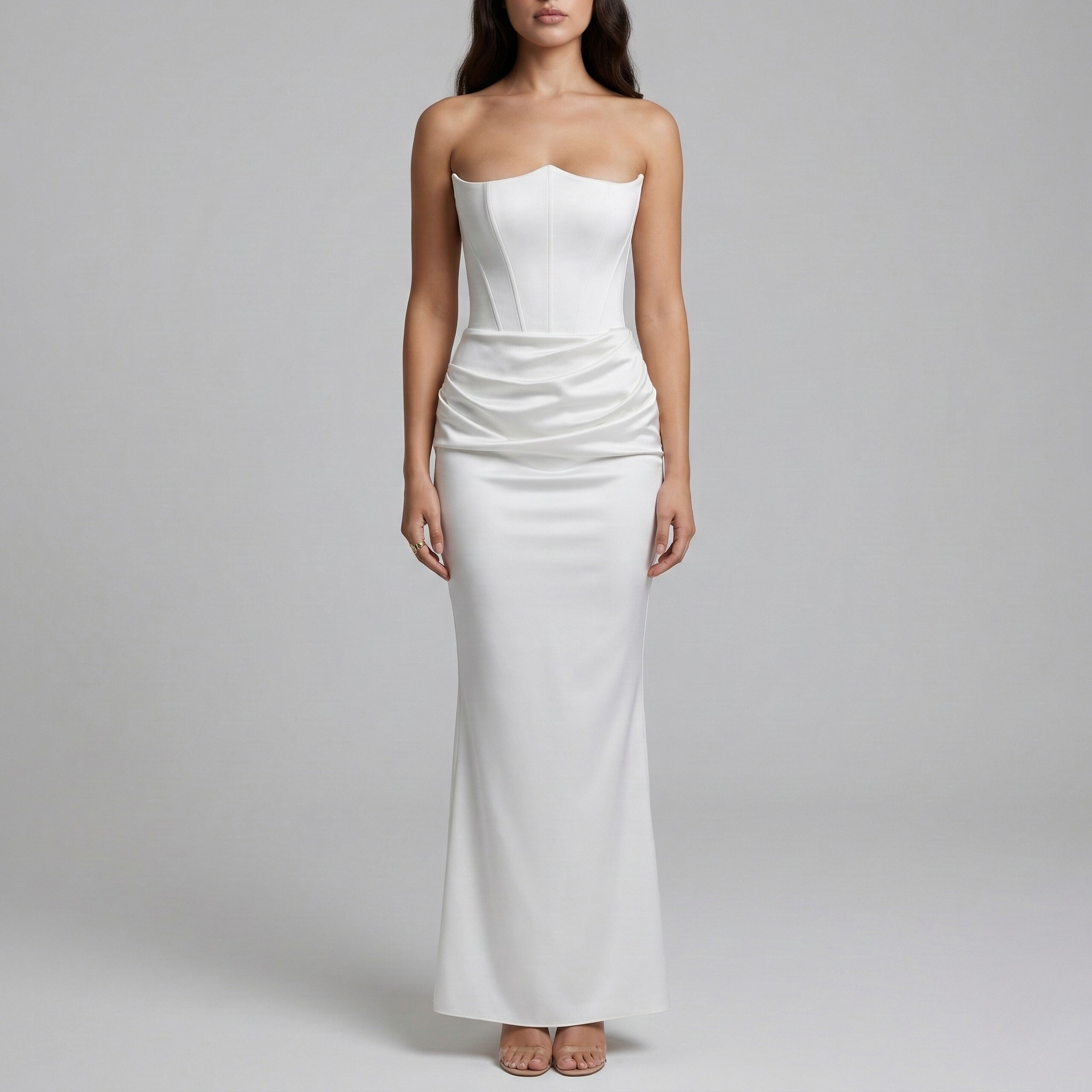 Elena – Women Strapless Maxi Wedding Guest Dress - Image 5