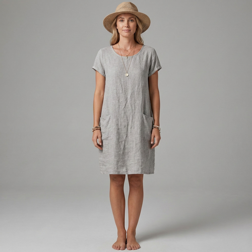 Andrea –  Short Sleeves and Pockets Dress - Image 5