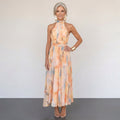 Helga – Floral Spring Halterneck Dress - Image 1
