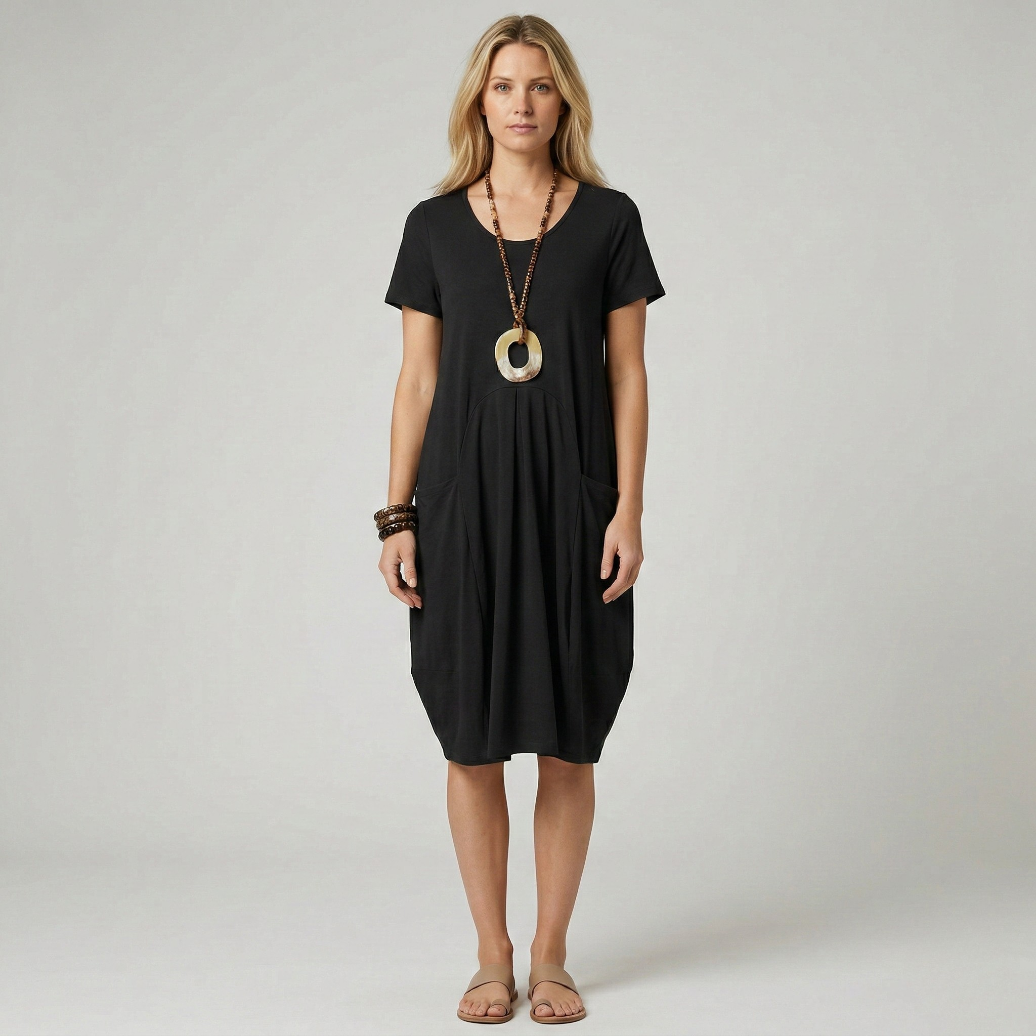 Daniela – Short Sleeves with V-Neck Dress - Image 6