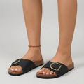 Aubrey – Women Comfort Buckle Slide Sandals - Image 1