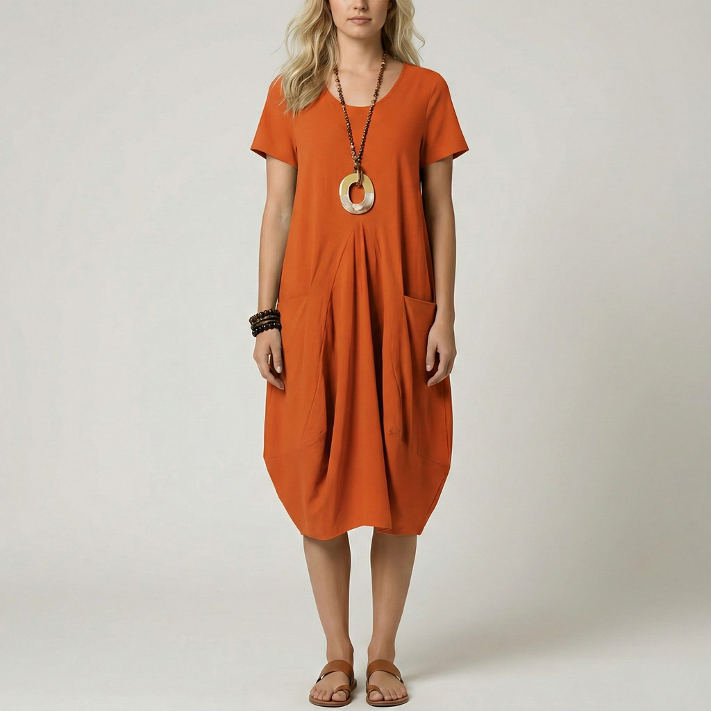Daniela – Short Sleeves with V-Neck Dress - Image 5