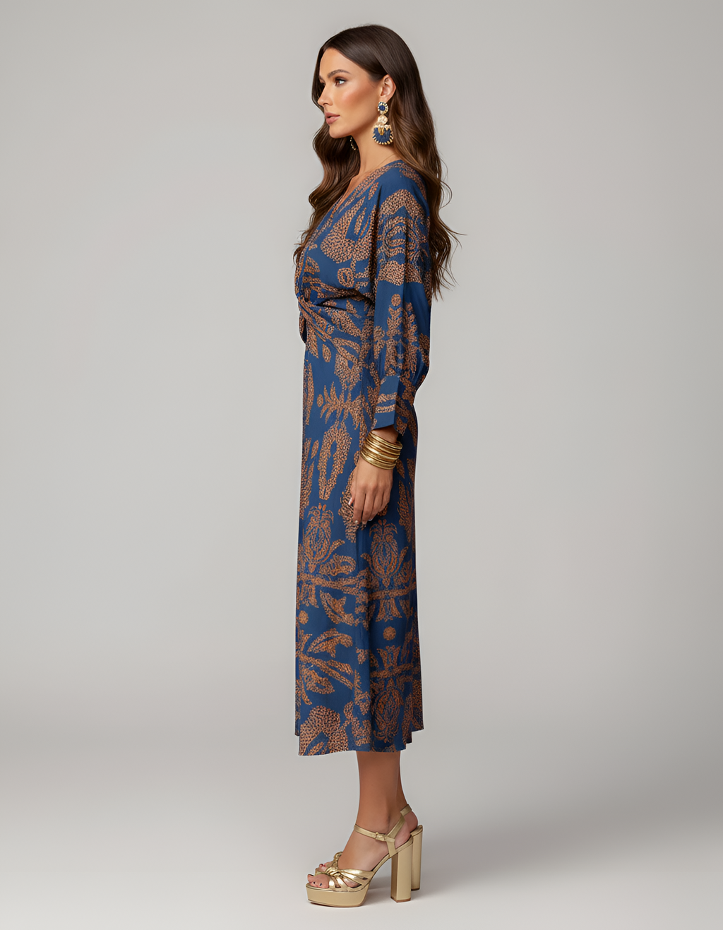 Theresa –  Long Sleeves and Front Knot Dress - Image 2