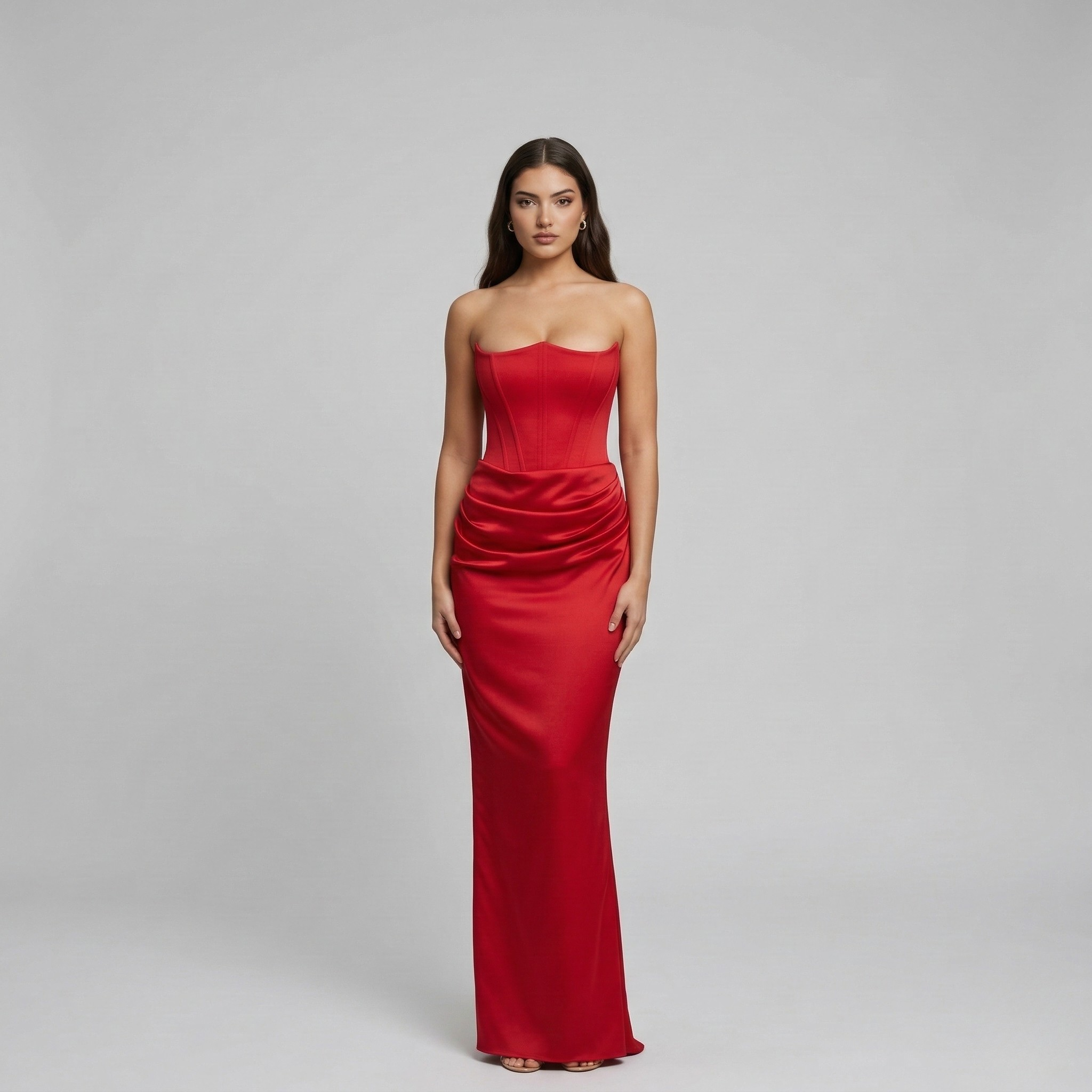Elena – Women Strapless Maxi Wedding Guest Dress - Image 4