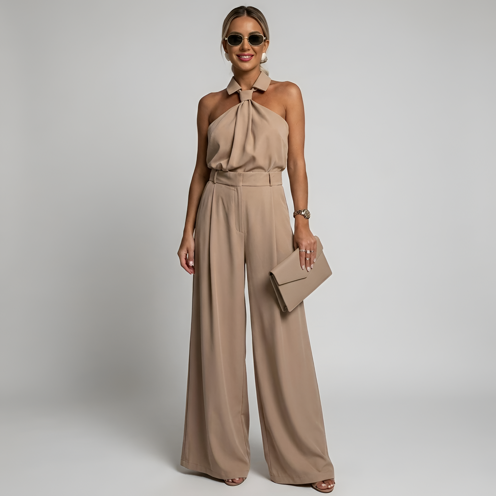 Renate – High Neck Halter Top Jumpsuit - Image 1