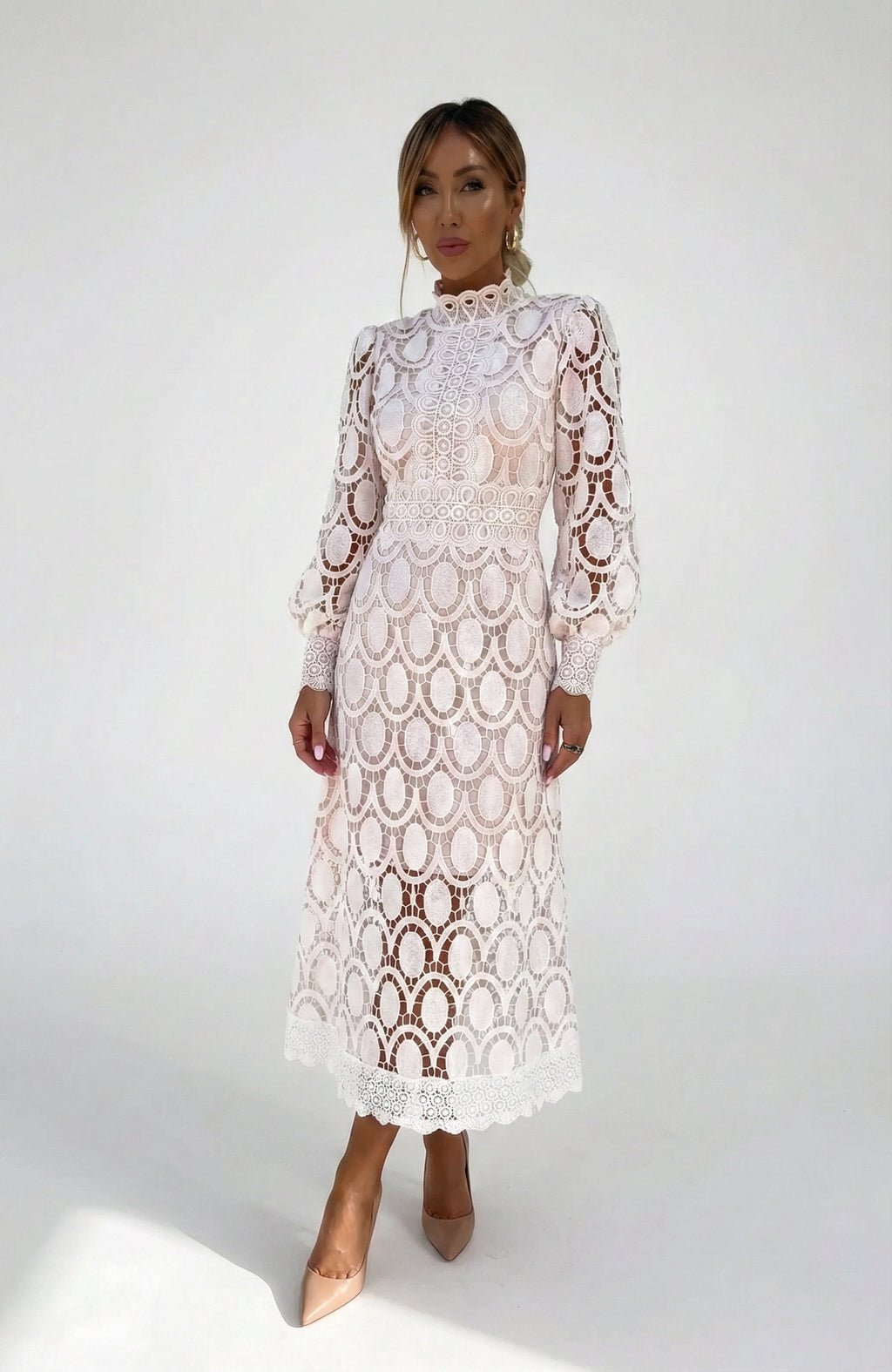 Verena – Elegant Lace Midi Dress - Image 1