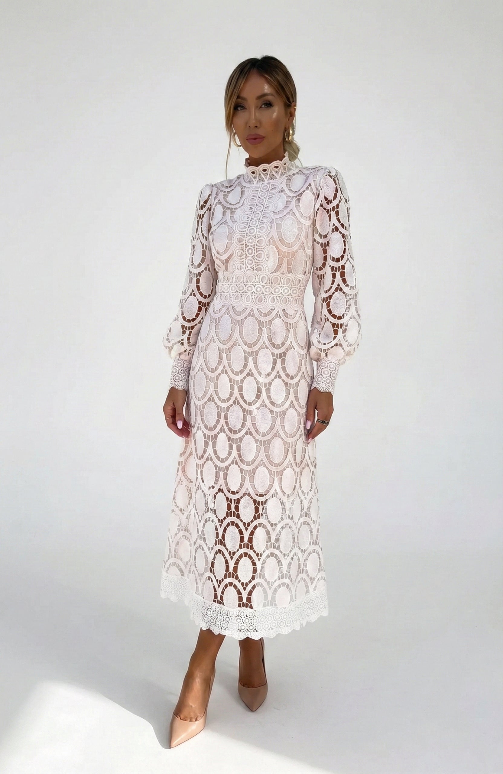 Verena – Elegant Lace Midi Dress - Image 1