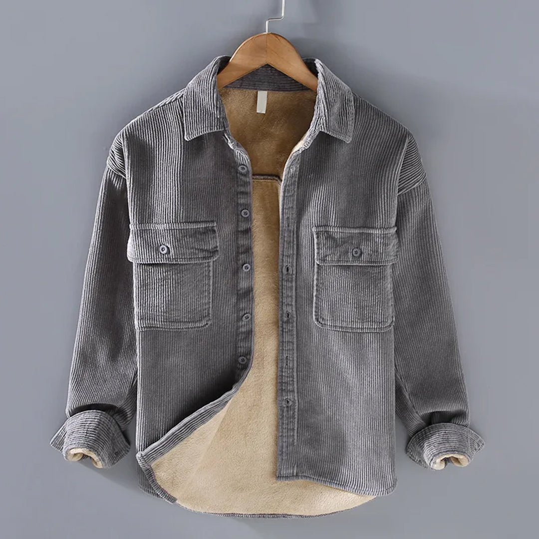 Men's Corduroy Jacket with Button Front and Two Pockets - J&B; - 2 - Elvaroza.com