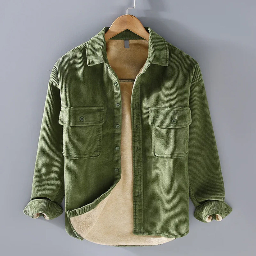 Men's Corduroy Jacket with Button Front and Two Pockets - J&B; - 4 - Elvaroza.com