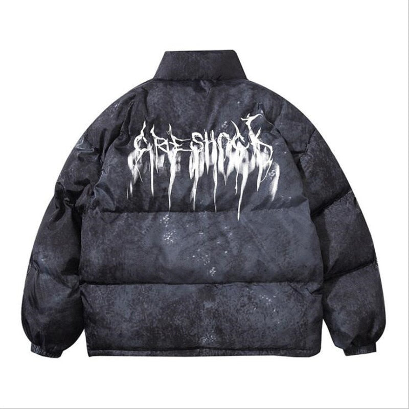 Men's Oversized Down Jacket with Eye-Catching Print - J&B; - 2 - Elvaroza.com
