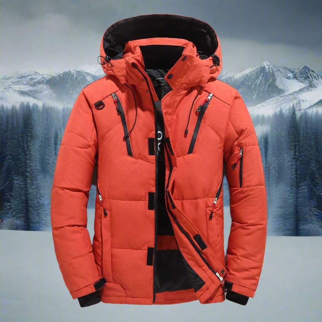 Padded Men's Jacket with Hood and Zipper - J&B; - 1 - Elvaroza.com
