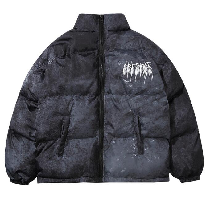 Men's Oversized Down Jacket with Eye-Catching Print - J&B; - 3 - Elvaroza.com