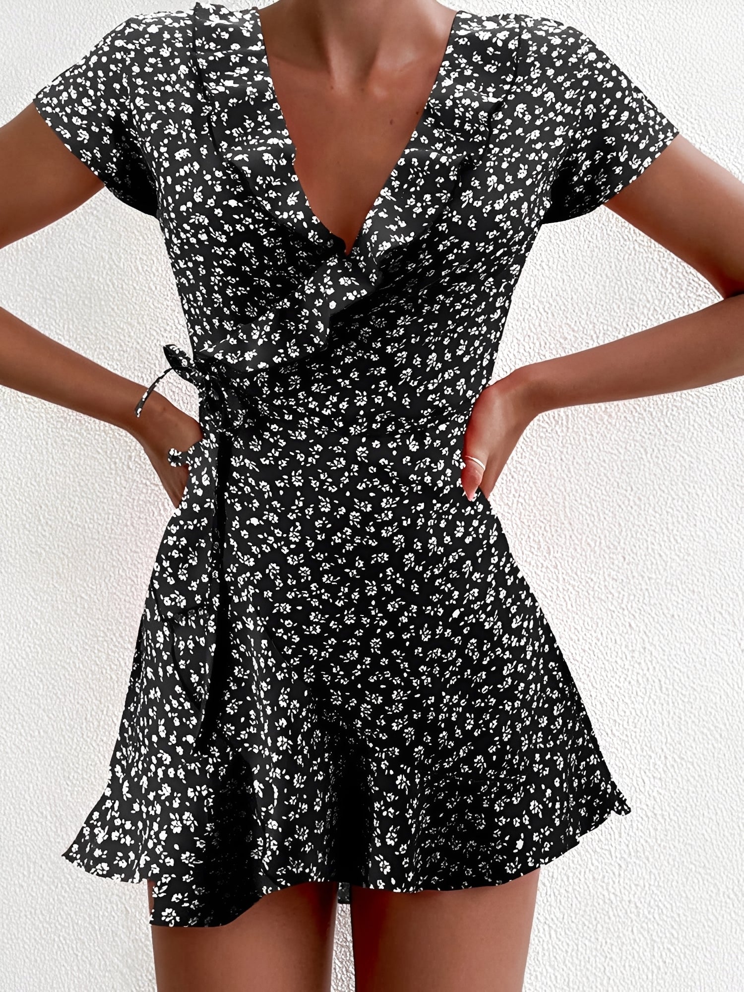 Ronja – V-neck Ruffled Wrap  Dress - Image 2