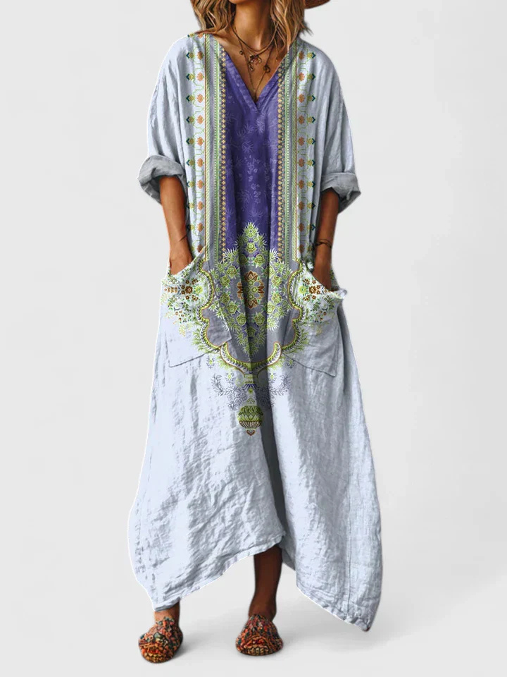 Anja – Boho Print Front Pocket Dress - Image 7