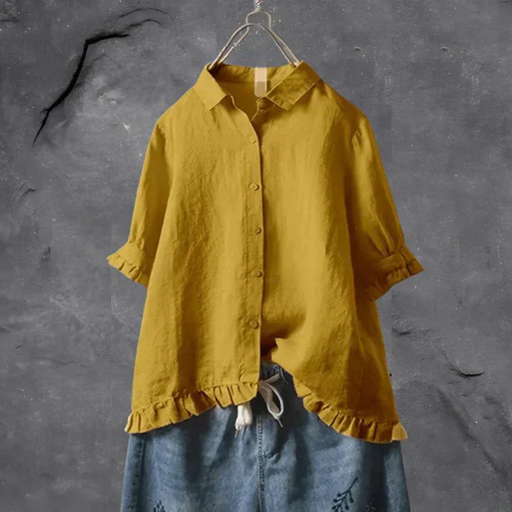 Nora – Ruffle-Trim Button-Down Blouse - Image 4