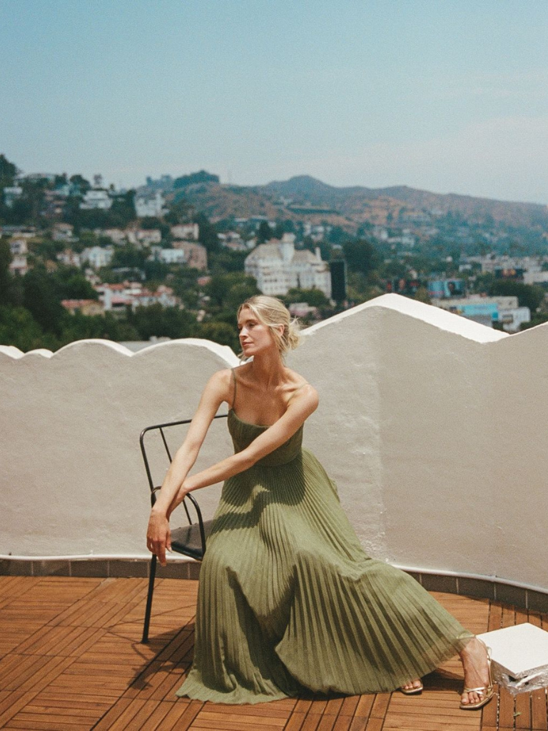 Melanie – Women  Sculpted Pleated Dress - Image 6