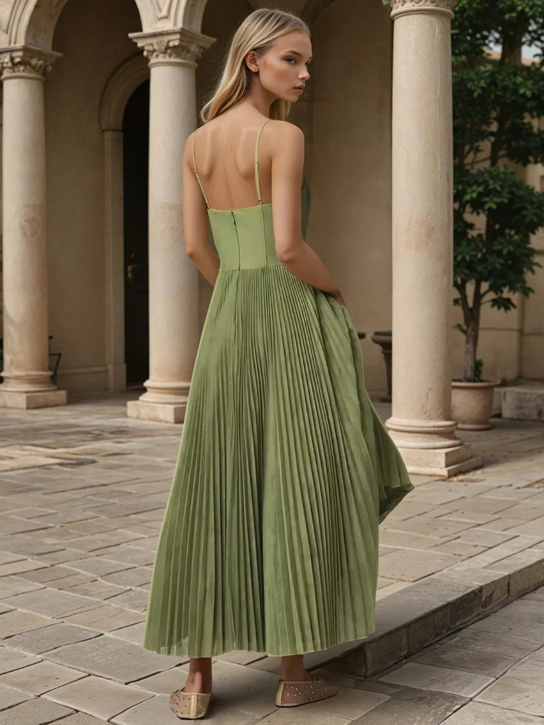 Melanie – Women  Sculpted Pleated Dress - Image 2