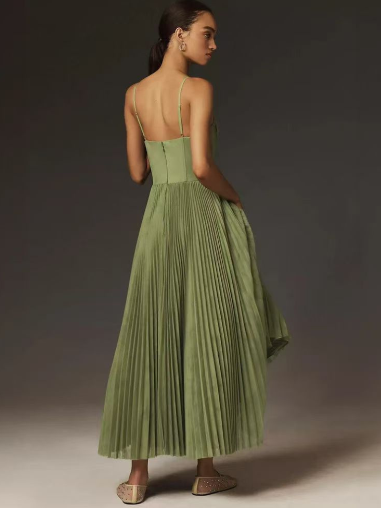 Melanie – Women  Sculpted Pleated Dress - Image 10