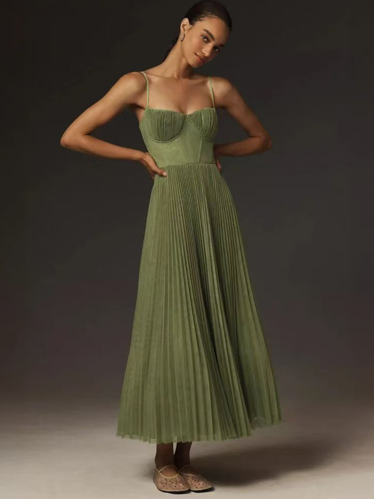 Melanie – Women  Sculpted Pleated Dress - Image 9