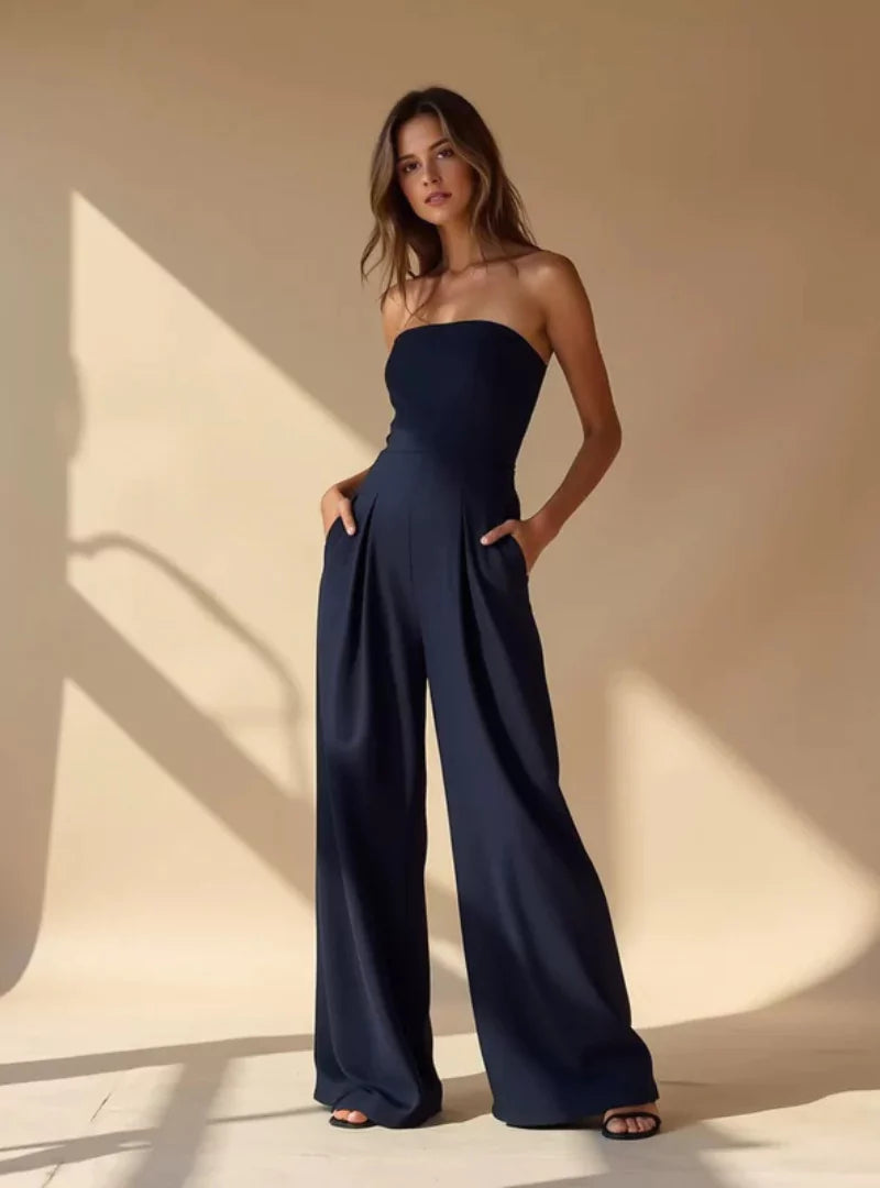 Lisa – Elegant Strapless Wide-Leg Jumpsuit - Image 5