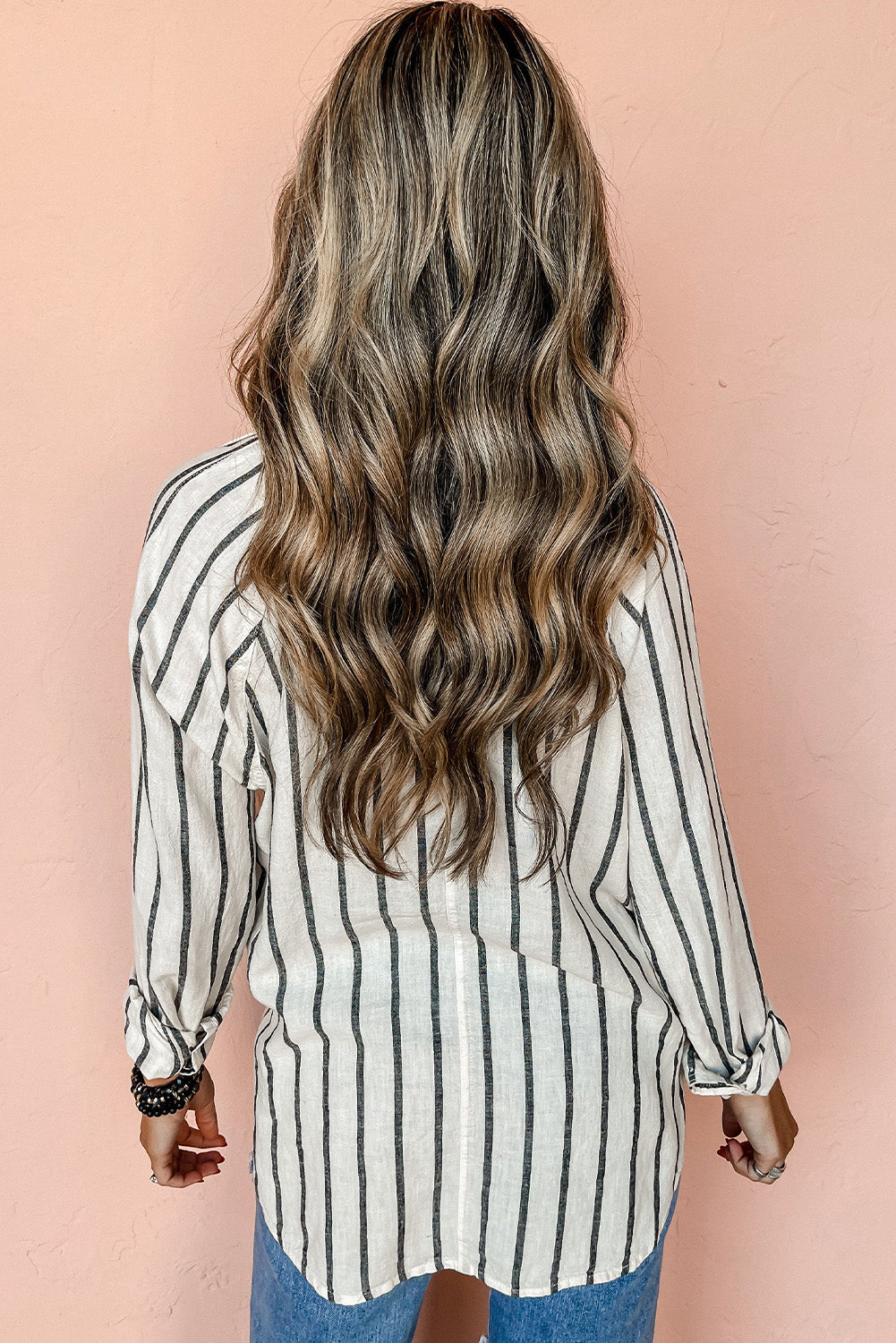 Paula – Stripe Chest Pocket Blouse - Image 3