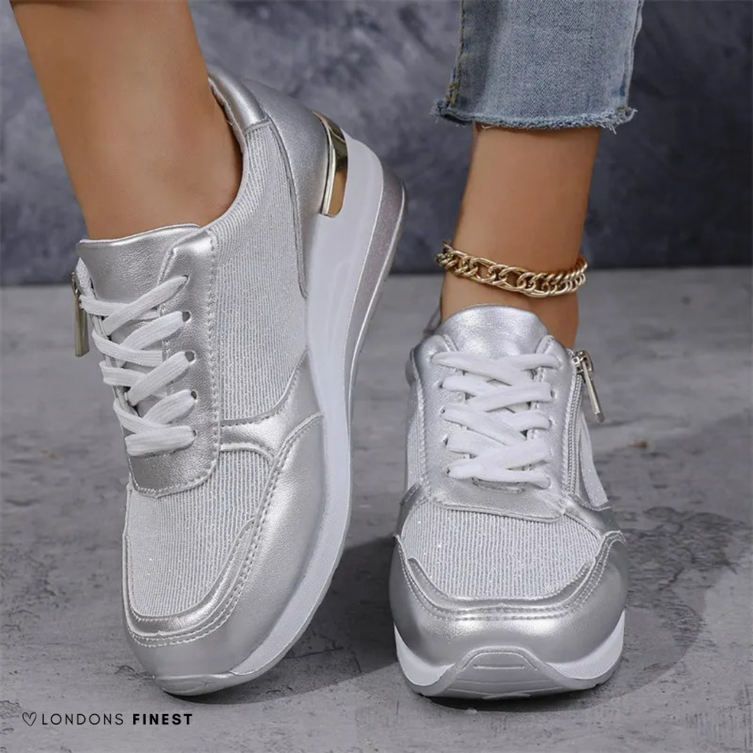 Melanie – Women's Trendy Zip-Up Sneakers - Image 2