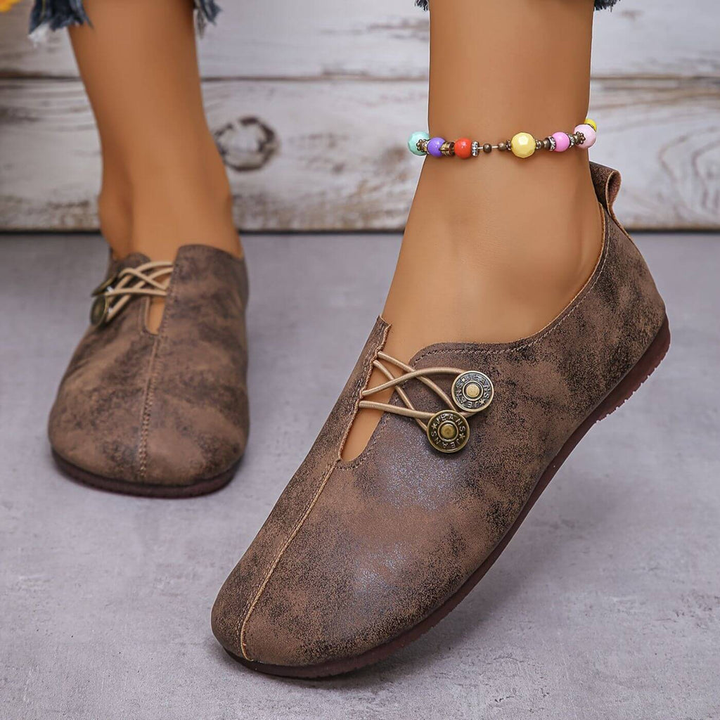 Leni – Stylish Button Closure Flats - Image 5