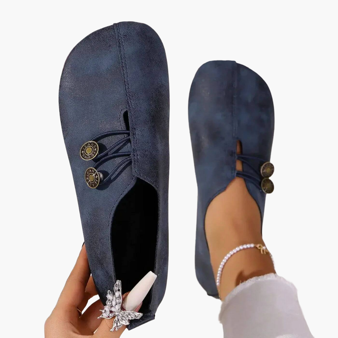 Leni – Stylish Button Closure Flats - Image 7