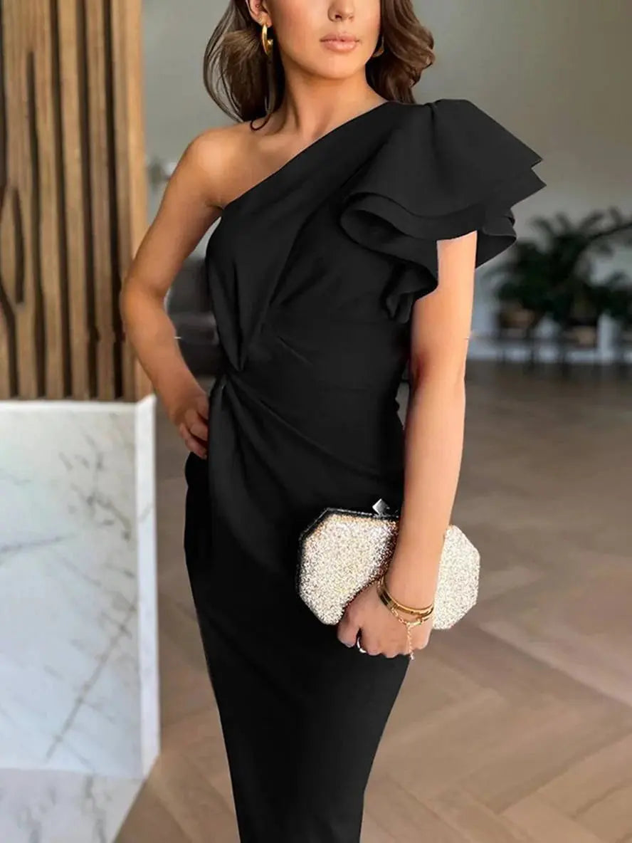 Antonia – One-Shoulder Layered Ruffles Dress - Image 16
