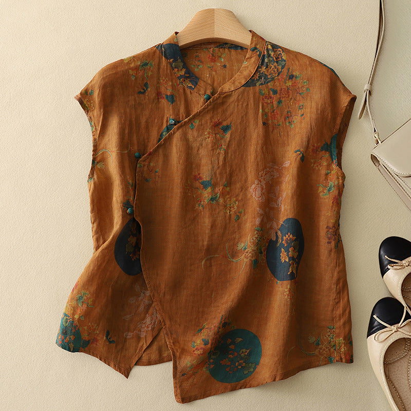 Elke – Women Vintage Sleeveless Blouse - Image 4