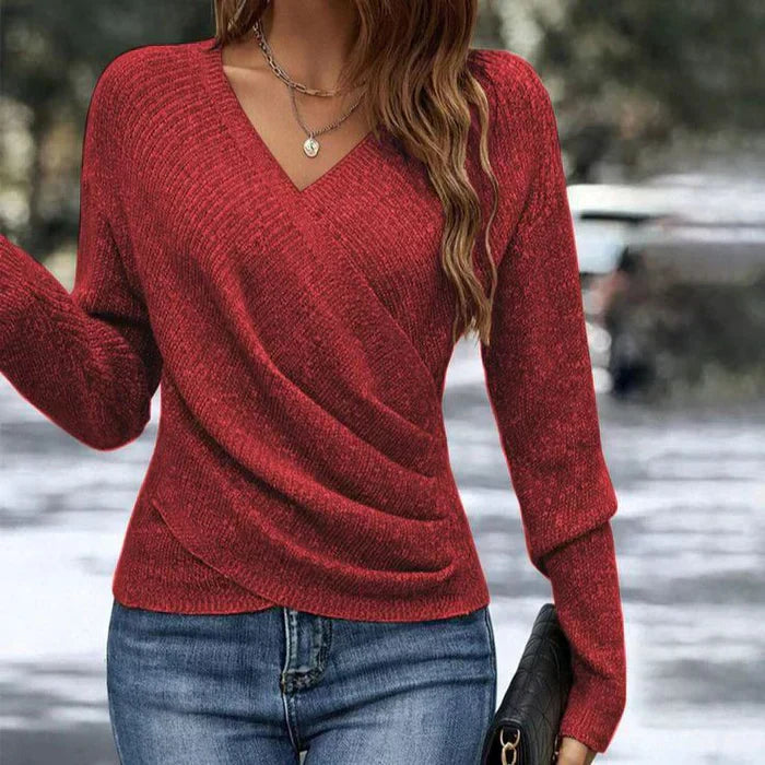 Lena – Women V-Neck Wrap Sweater - Image 4