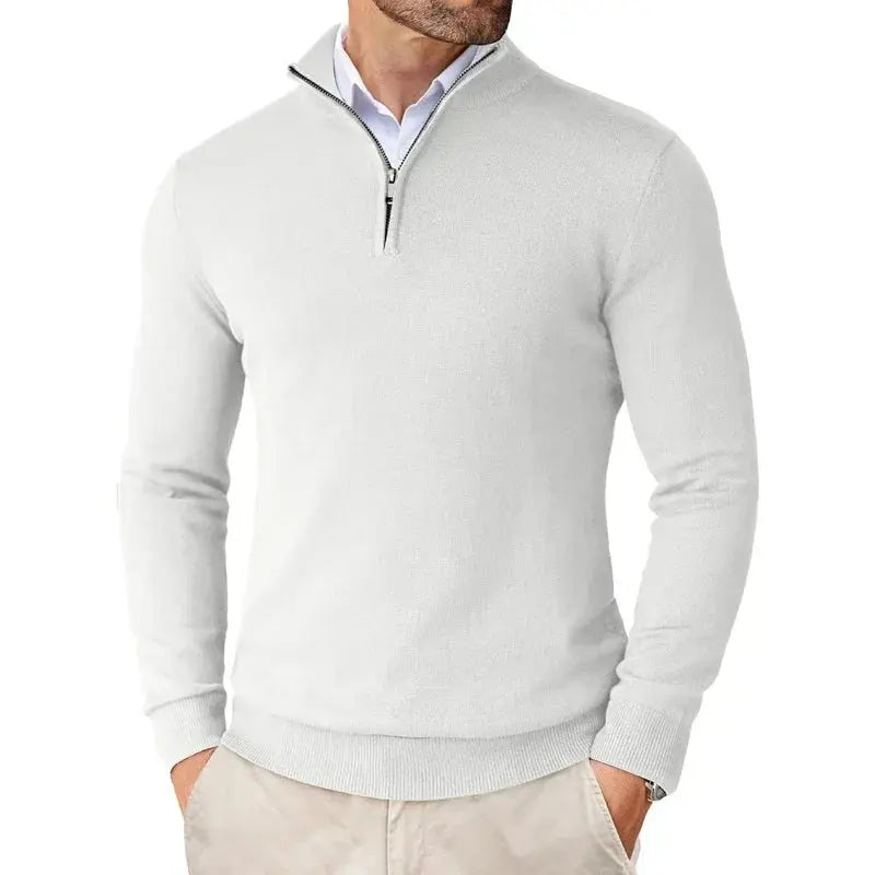 Men's jacket with a quarter-length zipper, loose fit, and ribbed hem - J&B; - 2 - Elvaroza.com