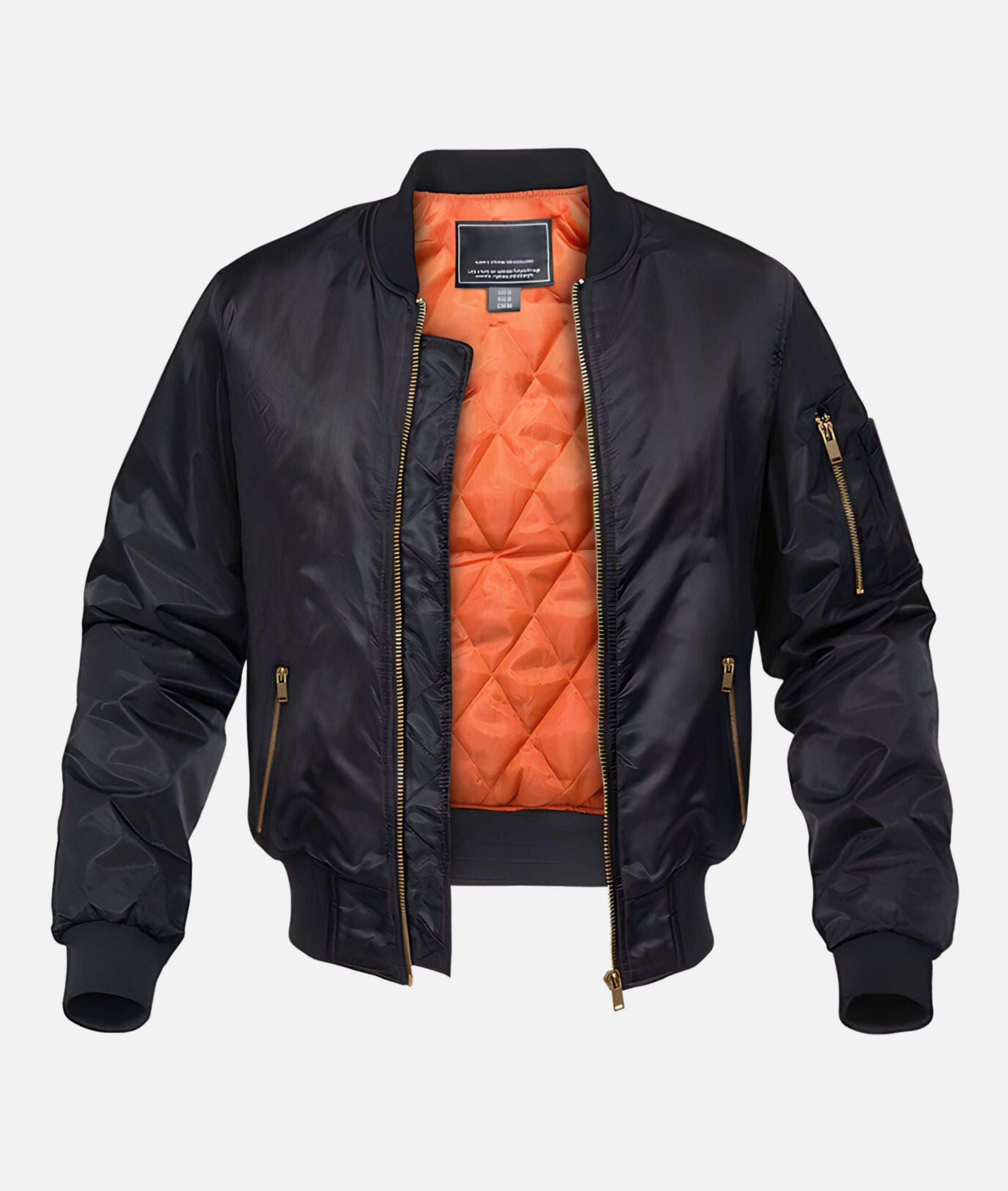 Bomber Jacket Men's Smooth Finish with Zip Closure - Image 1