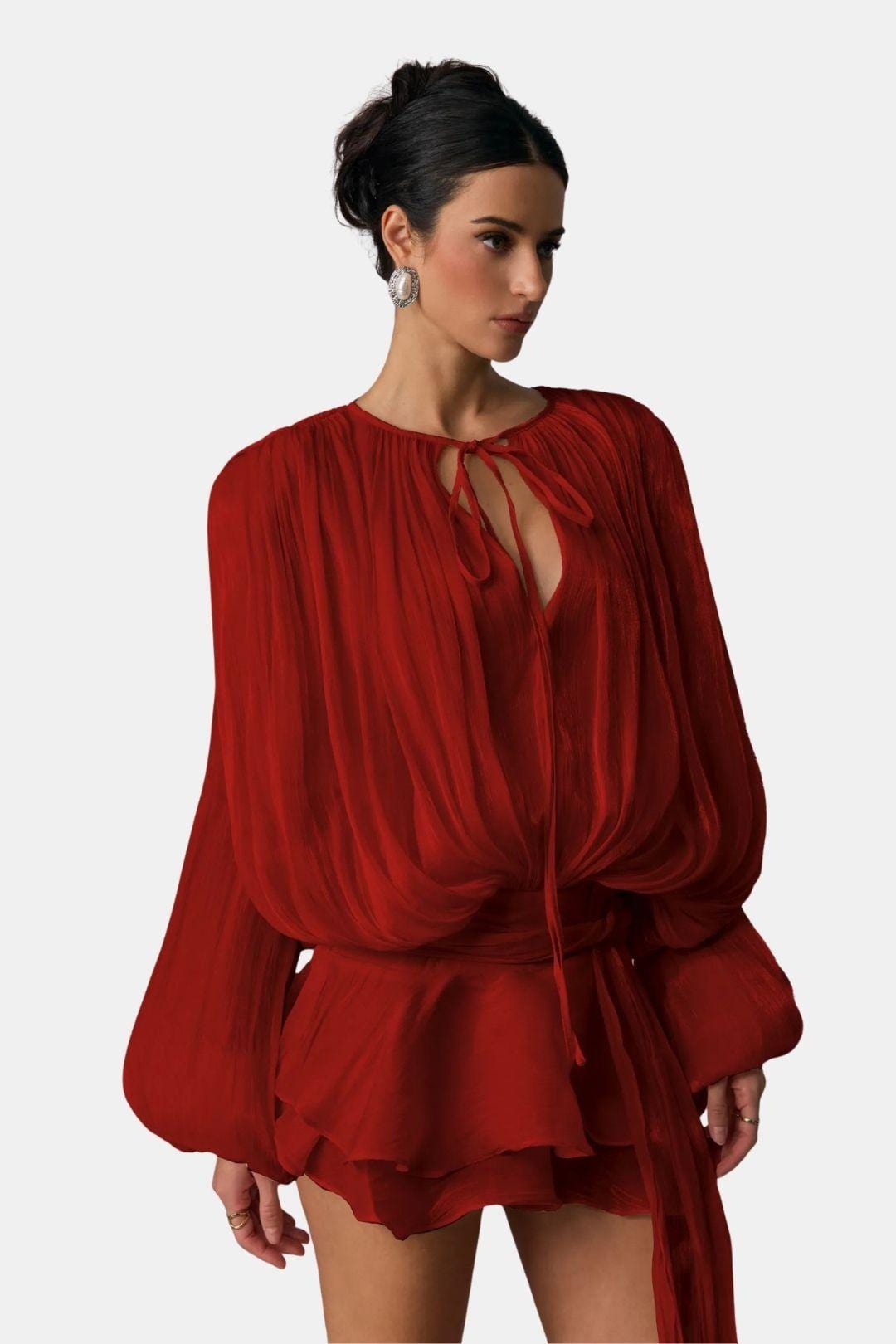 Emma – Pleated with Ruched Hem Dress - Image 1