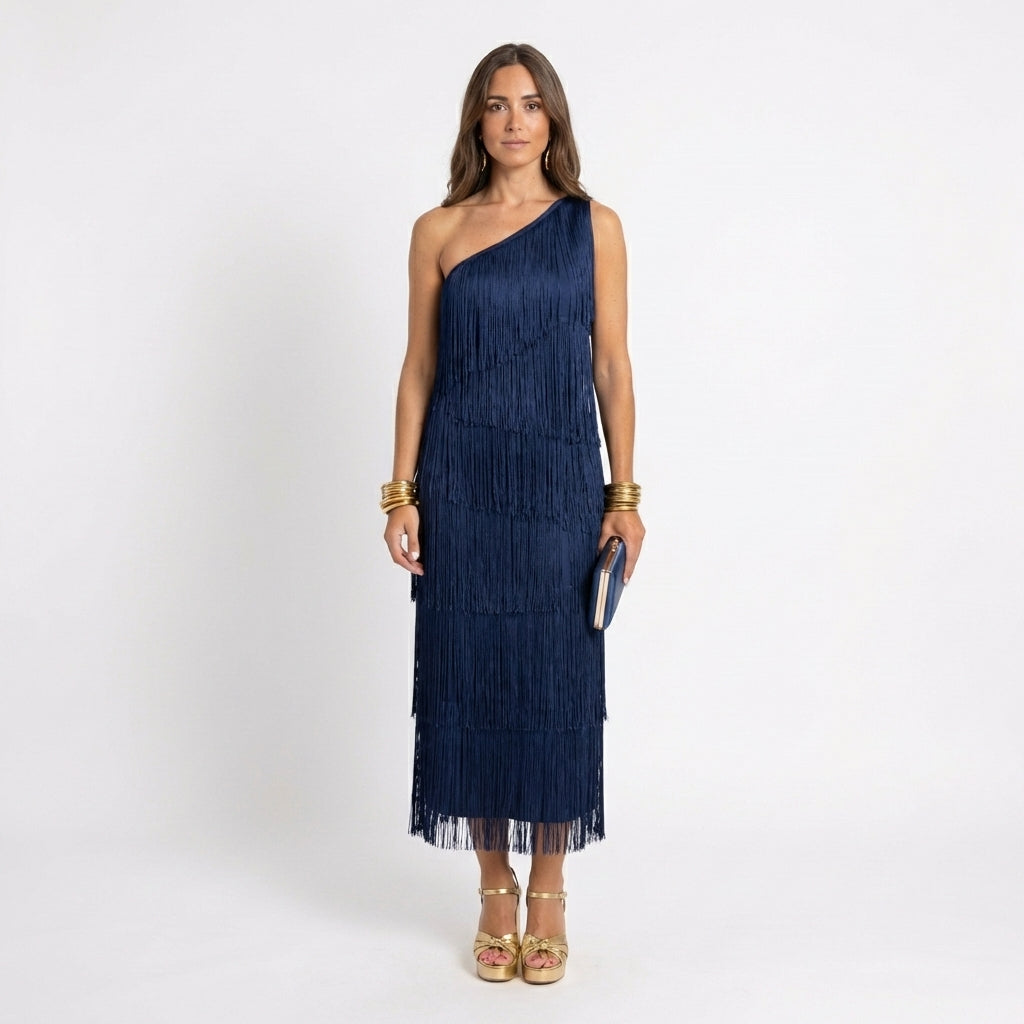 Elvira – Fringe Detail Evening Dress - Image 1