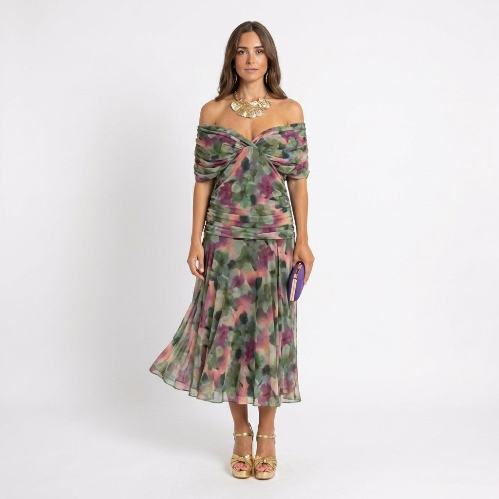 Kirsten – Elegantes schulterfreies Maxikleid für Damen - Image 1