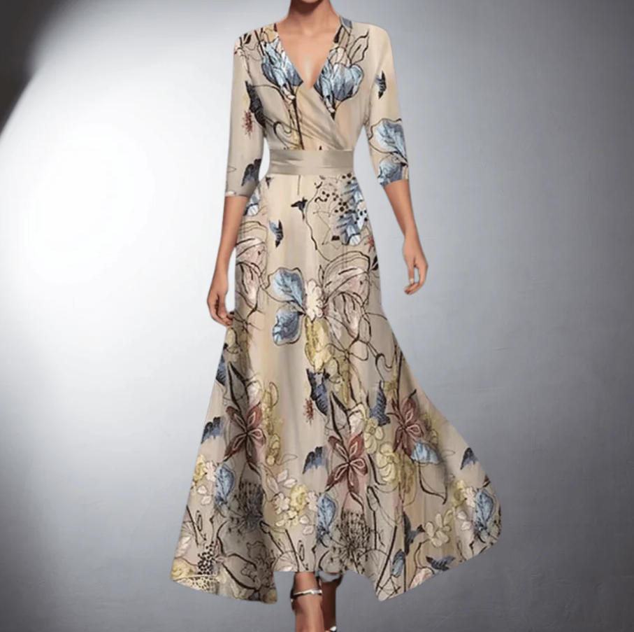 Alina – Women Floral Pattern Maxi Dress - Image 1