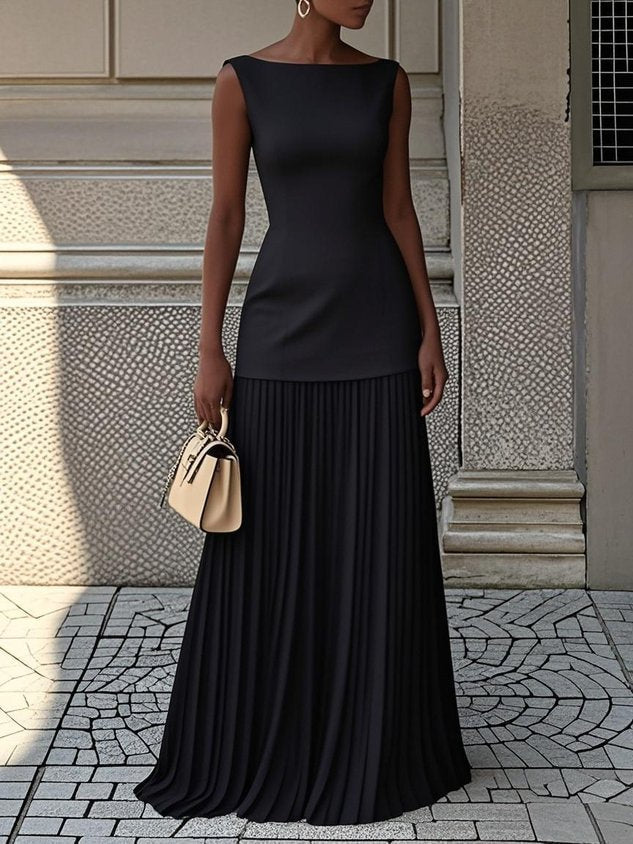 Claudia – Women  Sleeveless Pleated Dress - Image 3