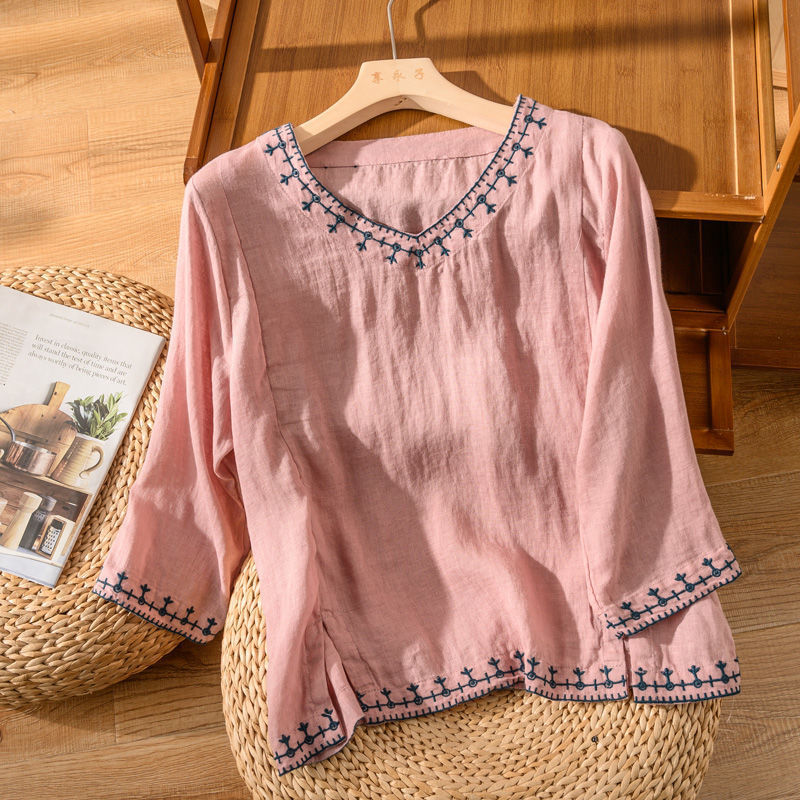 Cornelia – Women Pattern V-Neck Blouse - Image 2
