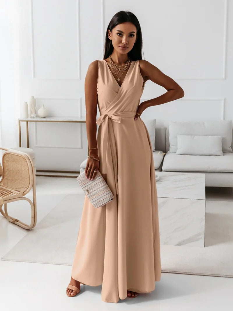 Clara – Elegant V-neck Sleeveless Dress - Image 5