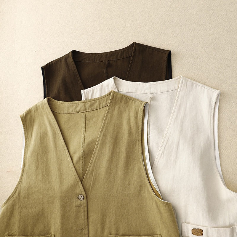 Emma – Women’s Relaxed Button Vest - Image 2