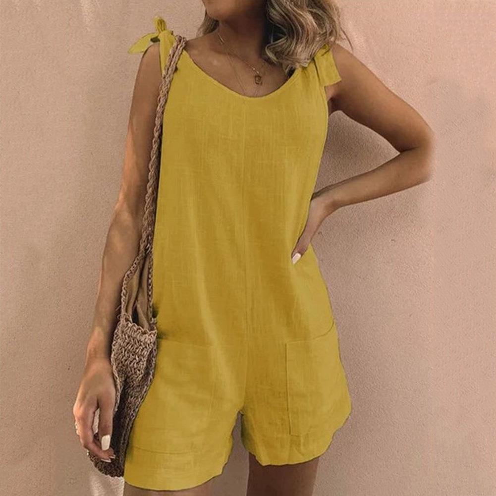 Lina – Women Bow Strap Pocket Playsuit - Image 3