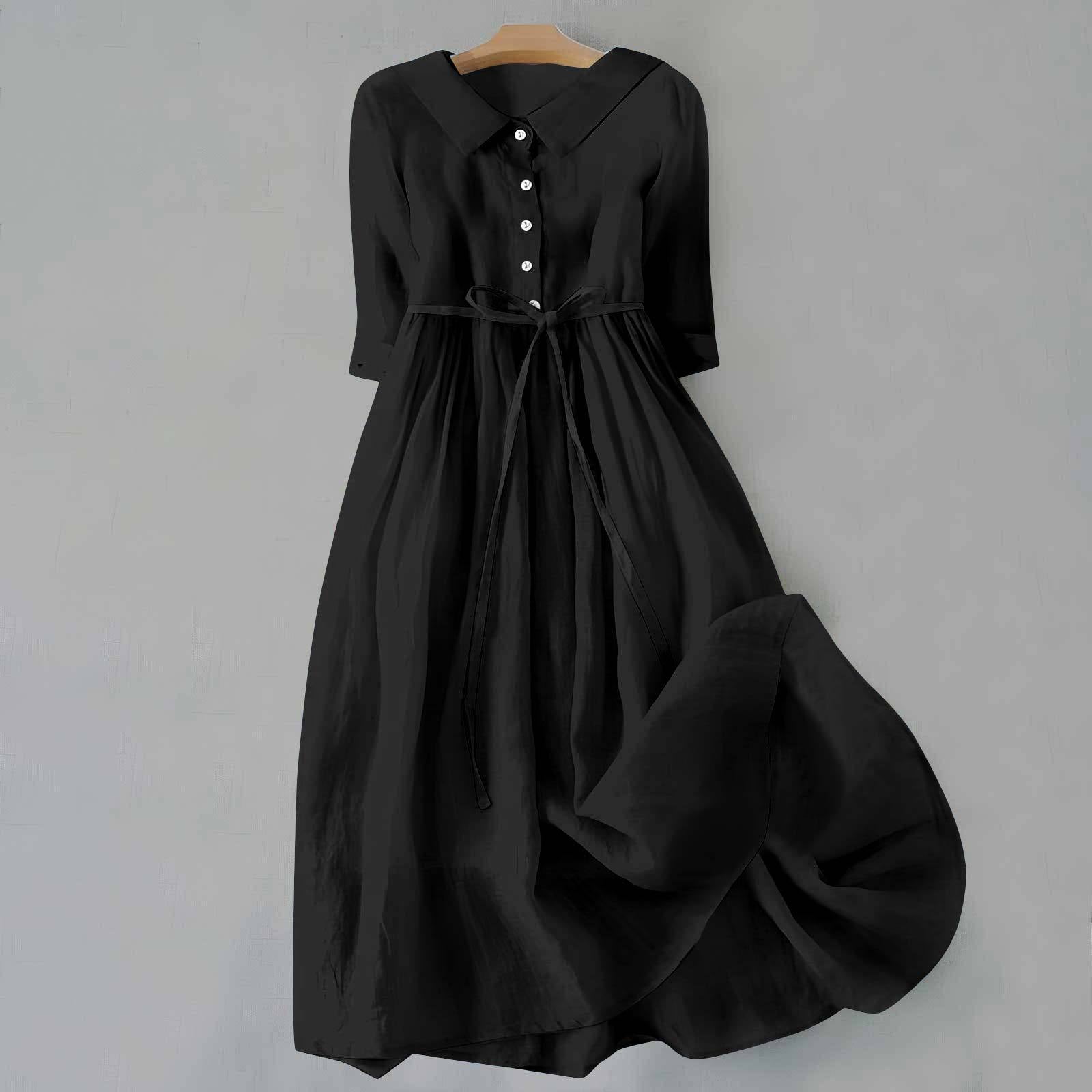Kerstin – Women Cotton and Linen Button-Up Dress - Image 4