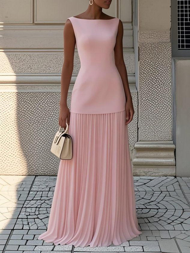 Claudia – Women  Sleeveless Pleated Dress - Image 2