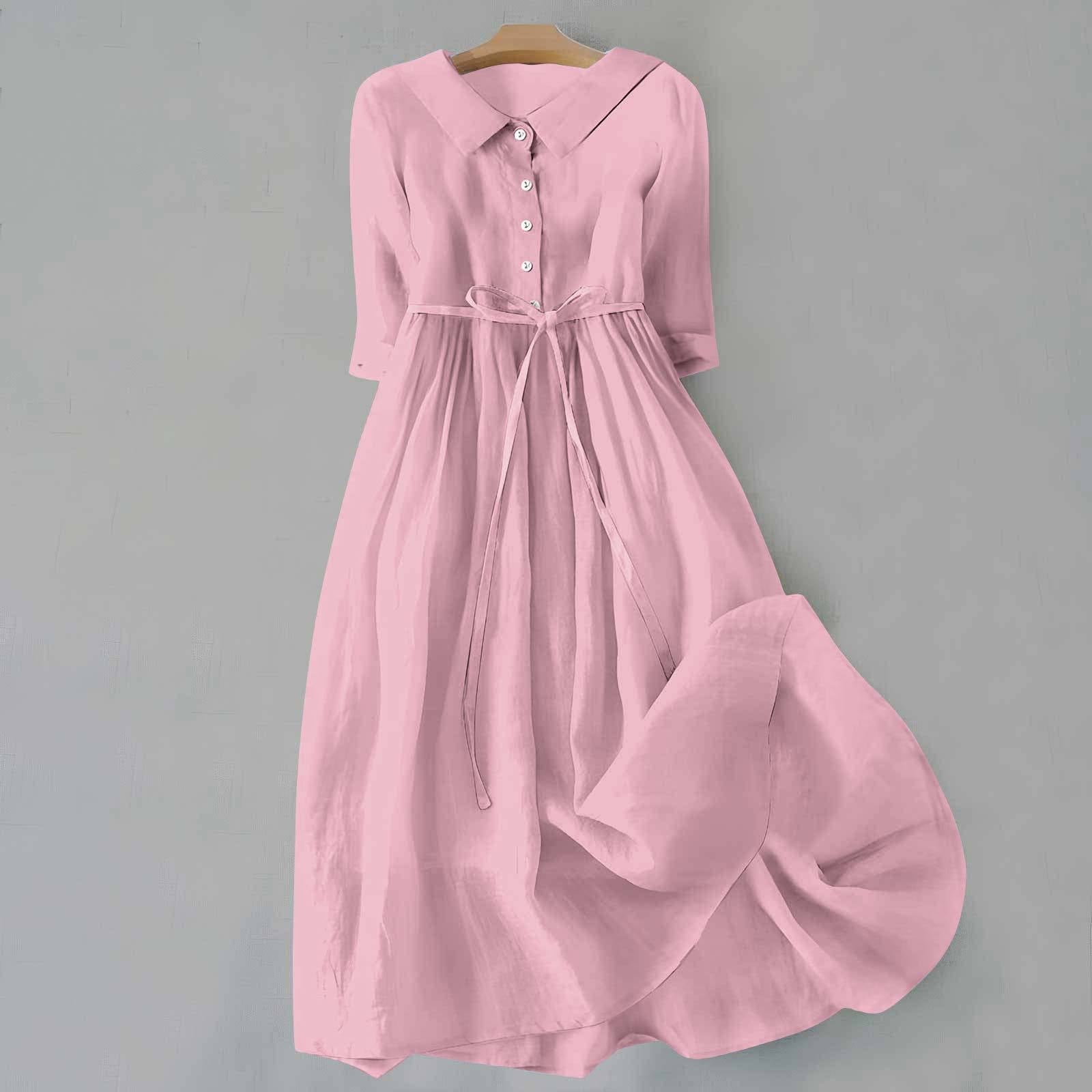Kerstin – Women Cotton and Linen Button-Up Dress - Image 5