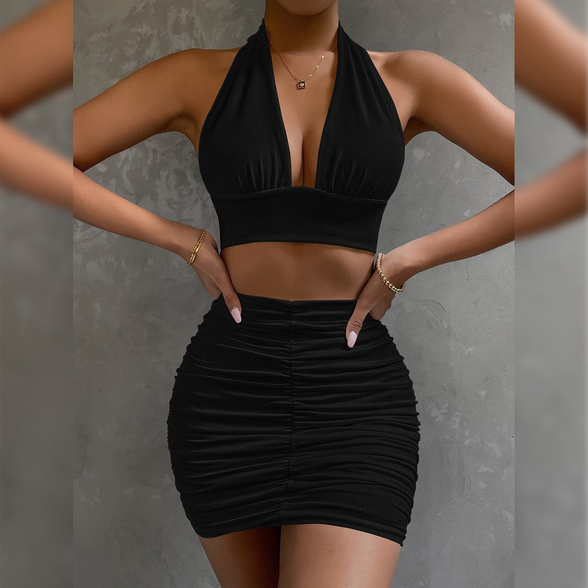 Charlotte – Halter Lace-up Hip Top Dress - Image 4