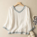 Cornelia – Women Pattern V-Neck Blouse - Image 1