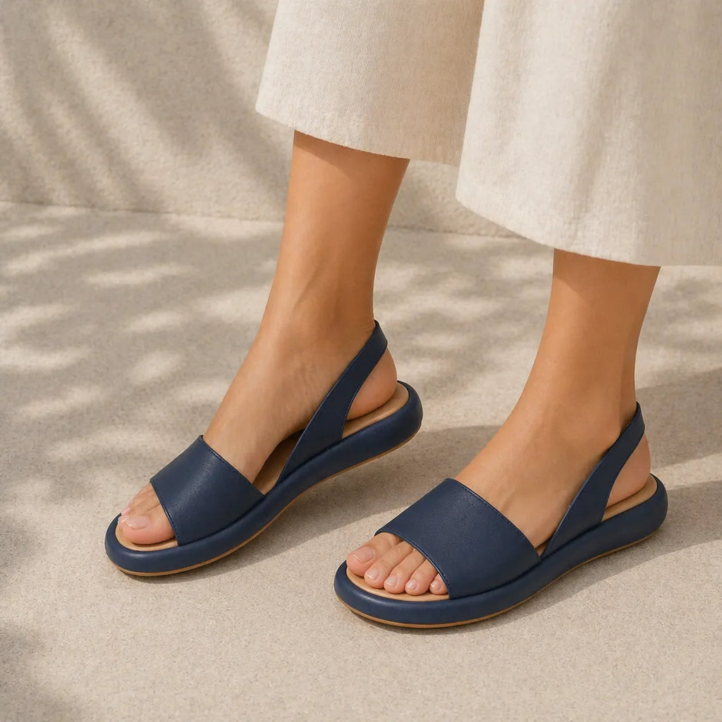 Block Heel Sandals Women's Soft Leather-Look Upper with Open Toe - Image 25