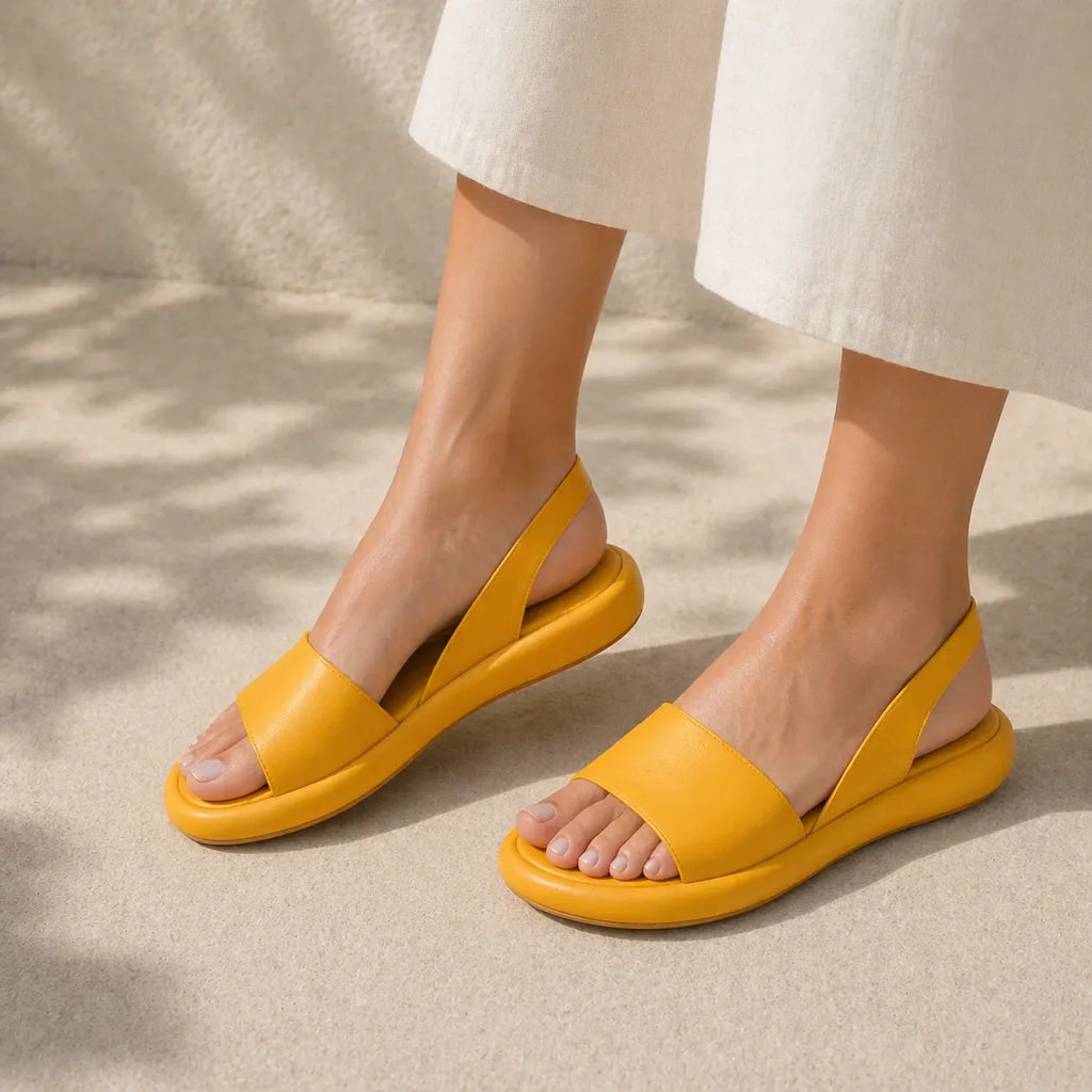 Block Heel Sandals Women's Soft Leather-Look Upper with Open Toe - Image 23